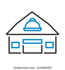 Caffe In Amusement Park Icon. Editable Bold Outline With Color Fill Design. Vector Illustration.