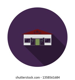 Icono de Caffe en parque de diversiones. Diseño de color plano. Ilustración vectorial.