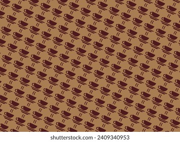 caffe capuchino pattern, hot drinks, vector backgroud