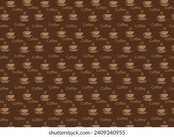 caffe capuchino pattern, hot drinks, vector backgroud