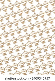 caffe capuchino pattern, hot drinks, vector backgroud