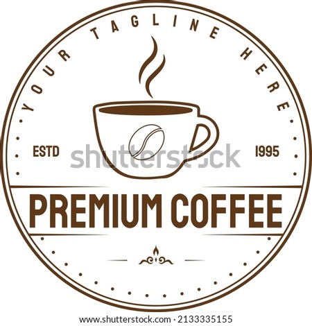 Caffe retro vintage logo. Cup retro vintage logo design