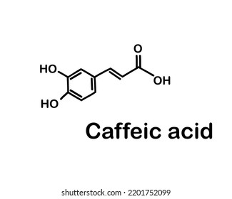 Caffeic Acid (3,4-dioxicinnamic Acid) Is An Aromatic Organic Compound.
Chemical Structure Of Caffeic Acid. Vector Illustration