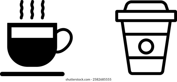 Caffeinated Delights: Coffee Cup Vector Icon Set