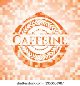 Caffeine abstract orange mosaic emblem