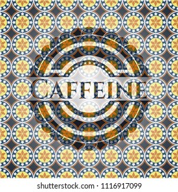 Caffeine arabesque emblem. arabic decoration.