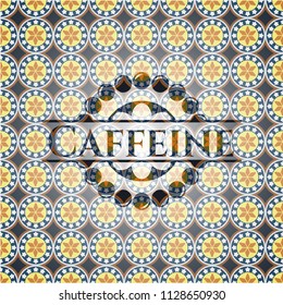 Caffeine arabesque emblem. arabic decoration.