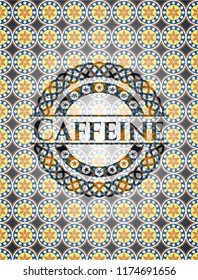 Caffeine arabesque emblem. arabic decoration.