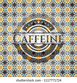 Caffeine arabesque style badge. arabic decoration.