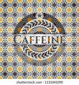 Caffeine arabic style emblem. Arabesque decoration.