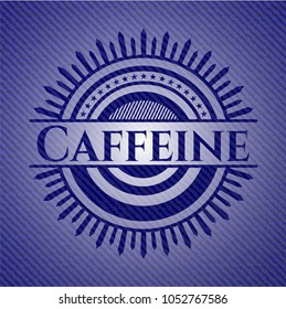  Caffeine badge with denim background