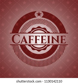 Caffeine badge with red background