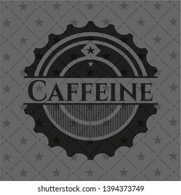 Caffeine black emblem. Vector Illustration. Detailed.