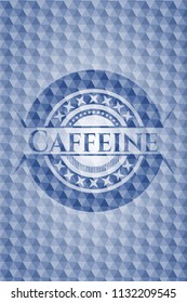 Caffeine blue hexagon emblem.