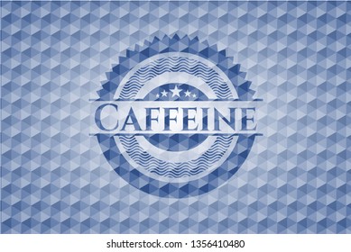 Caffeine blue hexagon emblem.