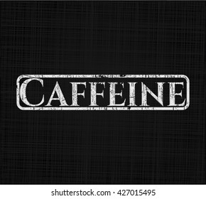 Caffeine chalk emblem, retro style, chalk or chalkboard texture