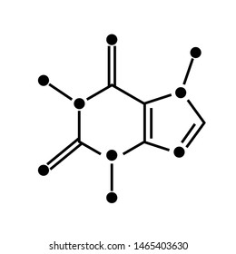 Caffeine chemical formula on white background