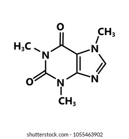 caffeine chemical formula vector sign