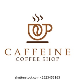 Coffein Coffein Shop flach minimalistisches Design-Logo