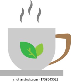 Caffeine dependence Vector Color Icon Design, addiction and bad habits symbols on white background, Drinking Green Tea Concept,