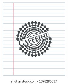 Caffeine drawn in pencil. Vector Illustration. Detailed.