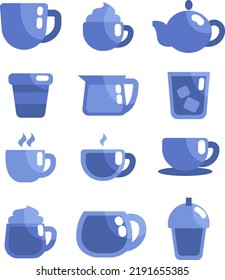 Caffeine drinks, illustration, vector on a white background.