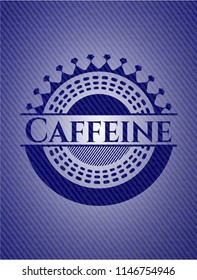 Caffeine emblem with denim texture