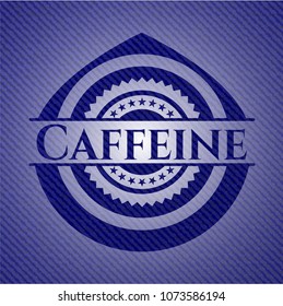 Caffeine emblem with jean background