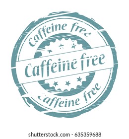 Caffeine free grunge stamp - vector