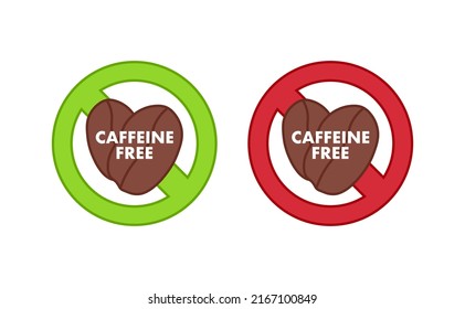 Caffeine free icon. Coffee beans. Vector stock illustration.