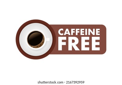 Caffeine free icon. Coffee beans. Vector stock illustration.