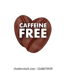 Caffeine free icon. Coffee beans. Vector stock illustration.