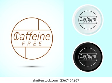 Caffeine free icon design illustration, No caffeine badge, sticker label design