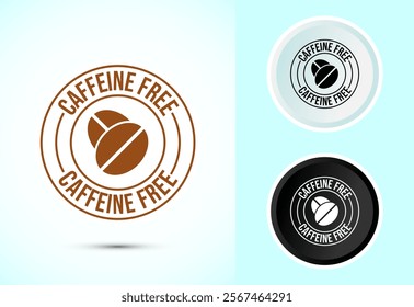 Caffeine free icon design illustration, No caffeine badge, sticker label design