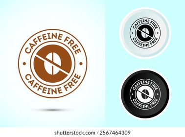 Caffeine free icon design illustration, No caffeine badge, sticker label design