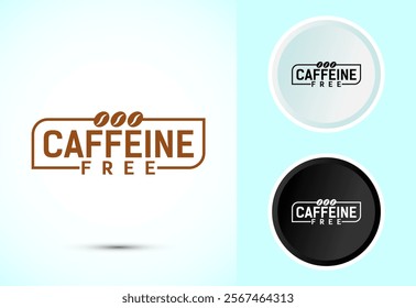 Caffeine free icon design illustration, No caffeine badge, sticker label design