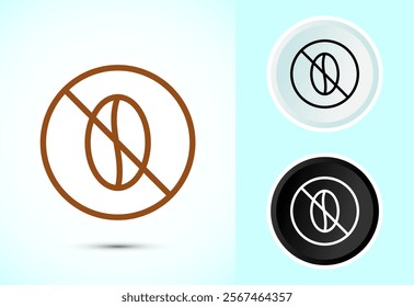 Caffeine free icon design illustration, No caffeine badge, sticker label design