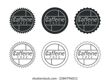 Caffeine free icon design illustration, No caffeine badge, sticker label design