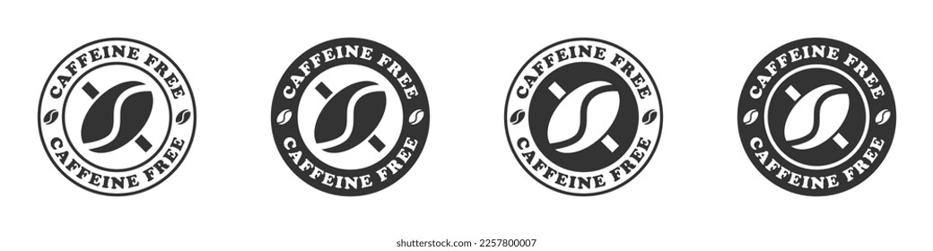 Caffeine free icon set. Vector illustration.