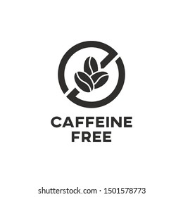 Caffeine free icon sign. Isolated coffee beans vector design.