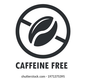 Caffeine free icon sign. Isolated coffee beans vector design.
