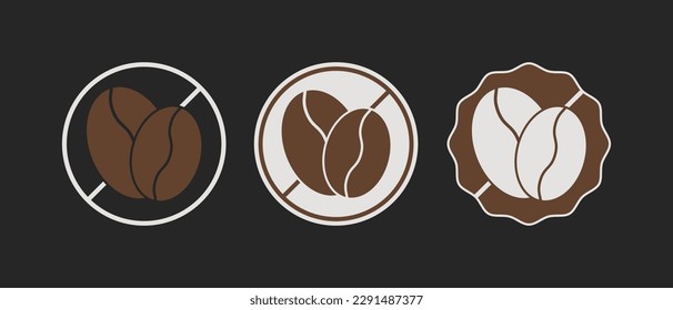 Caffeine free icon sign. Isolated coffee beans vector design.