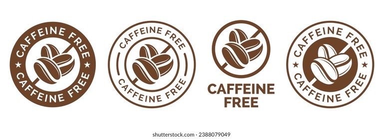 Señal de icono libre de cafeína. Diseño vectorial de granos de café aislados sobre fondo blanco.