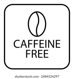 Caffeine Free Icon, Suitable for Health and Beverage Themes