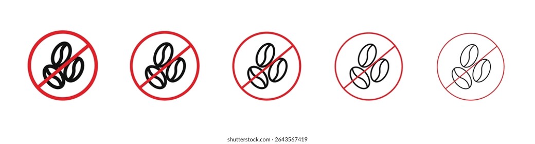 Caffeine free icon vector outline set illustration sign