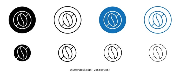 Caffeine free icons in black and blue colors