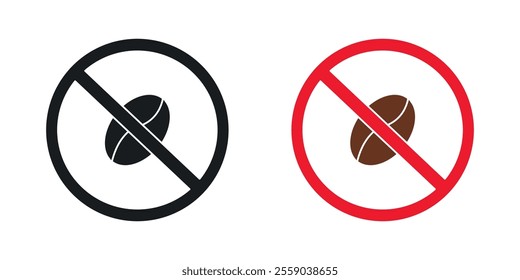 Caffeine free icons in black and colored version