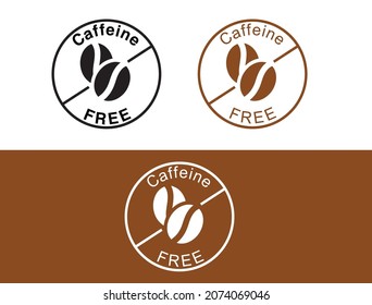 caffeine free icons set vector 