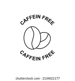 Caffeine free label icon in black line style icon, style isolated on white background
