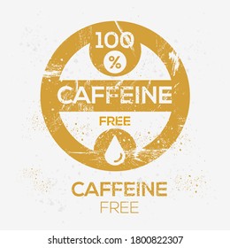 (Caffeine free) label sign, vector illustration.